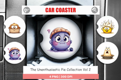 Unenthusiastic Pies Car Coaster Product Image 1