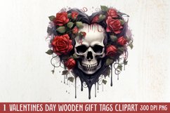 Gothic Valentines Day Clipart, Valentine Skeleton Product Image 1