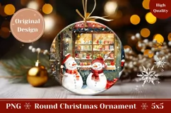 Snowman Ornament Design, Cartoon Christmas Village Ornament Product Image 1