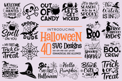 Halloween SVG Designs Bundle, Halloween Quotes SVG, PNG Desi Product Image 1