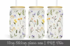 Wildflowers 16 oz Tumbler Wrap Libbey Glass Can Product Image 1
