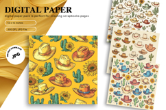Western Cowboy Pattern Digital Paper Background Wallpaper_14 Product Image 1