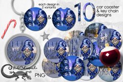 Christmas Gnome | Car coaster &amp; key chain Christmas designs Product Image 1