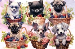 Cute Baby Dog Watercolor Clipart Bundle Product Image 3