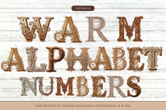 Warm Vintage Alphabet Letters &amp; Numbers ,Antique Aged Pack Product Image 1