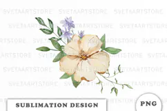 Watercolor Flowers Bouquet png Product Image 1