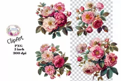 Flowers, Junk Journal, PNG, Clipart, Ephemera, Botanical Product Image 1