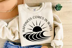 Happiness comes in waves svg | Summer Svg | Shirt Svg Product Image 2