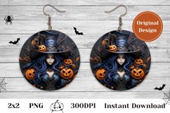 Halloween Earring Design, Halloween Witch Sublimation 3D Product Image 1