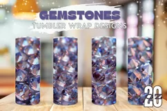 Crystals Tumbler Sublimation, Gemstones Tumbler Wrap Design Product Image 1