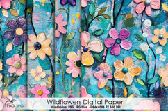 Wildflowers digital paper Product Image 1