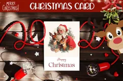Vintage Christmas Greeting Card, Santa Claus Greeting Card Product Image 1