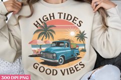 High Tides Good Vibes PNG, Vintage Summer Sublimation PNG Product Image 2