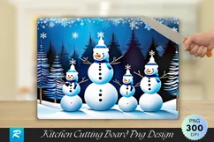Snowman Family Names Engraved Cutting Board PNG Design Product Image 1