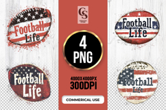 Vintage Football Life Grunge Clipart Sublimation PNG Product Image 1