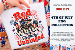Red White Slightly Unhinged PNG | Sublimation DTF Product Image 1