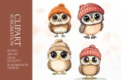 Watercolor owl clipart sublimation png Product Image 1