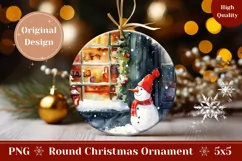 Snowman Ornament Design, Cute Christmas Village Ornament Product Image 1