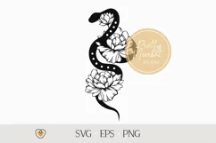 Floral snake svg, Snake with peony flowers svg, png, tattoo Product Image 1