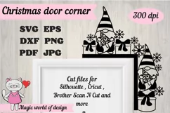 Gnome svg, Christmas Door Corner SVG, Christmas Cut file Product Image 1