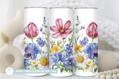 Spring Floral 20oz Tumbler Sublimation I Tumbler Wrap Product Image 1