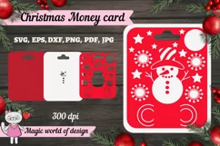 Snowman christmas money card svg, Paper cutting Product Image 2