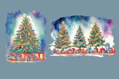 Watercolor Christmas tree cliparts. 4 PNG sublimation Product Image 6