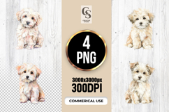 Soft Watercolor Puppy Dog Clipart Sublimation PNG Product Image 1