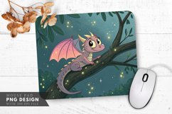 Whimsical Dragon in Firefly Glow Mouse mouse pad PNG Design Product Image 1