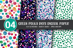 Green Polka Dots Digital Paper Product Image 1