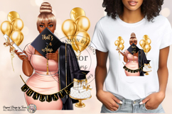 Black Girl Graduation PNG That’s a Wrap Blonde Bun Design Product Image 4