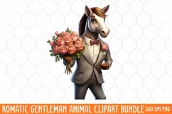 Romantic Gentleman Animal clipart, Watercolor Clipart Product Image 1
