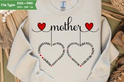 Mom Mothers Day SVG Mother SVG Dual Heart Mom Tshirt Design Product Image 1
