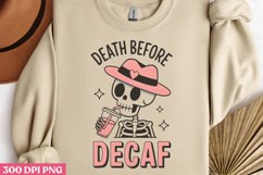 Death before decaf PNG, Iced Coffee Mental PNG Product Image 2