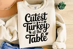 Cutest Turkey at the Table Svg | Halloween Svg | Shirt Svg Product Image 2