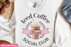 Iced Coffee Social Club PNG, Coquette Bow Positive Funny Sub Product Image 2