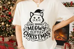 Have Yourself A Meowy Little Christmas Svg, Cat Lover Svg. Product Image 2
