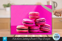 Pink Pastry Macaron Cookies Cutting Board Sublimation Design Product Image 1