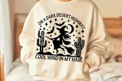 On A Dark Desert Highway Cool Wind In My Hair Svg, Witch svg Product Image 2