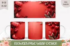 Spring Flowers Mug Design, Flowers Mug, Flowers PNG Product Image 1