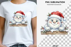 Christmas peeking character png design for T-shirts Product Image 1