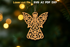 Christmas Ornament Angel SVG laser cut file for Glowforge Product Image 1
