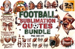 Touchdown Vibes Football Mama Quote PNG Pack Product Image 1