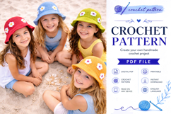 Flower Bucket Hat Crochet Pattern PDF Product Image 6