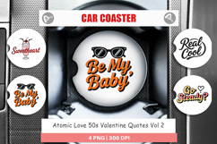 Atomic Love Valentine Car Coaster Product Image 1
