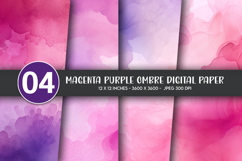 Magenta Purple Ombre Digital Paper Product Image 1
