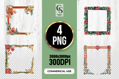 Watercolor Floral Frame Clipart PNG Product Image 1