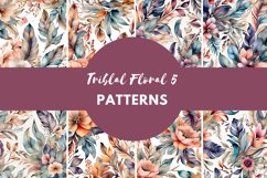 Watercolor Floral Tribal Pattern Product Image 1