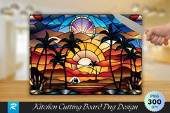 Sunset Stained Cutting Board Sublimation Design Product Image 1