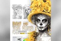 40 Procreate Day of the Dead Stamp Brushes Product Image 1